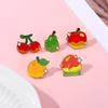 Japan and Korea creative fun fruit brooch cartoon cute apple cherry metal badge summer clothes backpack decoration