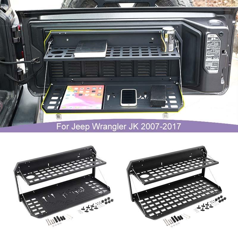 Car Rear Tailgate Foldable Storage Table Bracket Rack Shelf For Jeep Wrangler JK For Wrangler JL 2007-2023 Metal Car Accessories