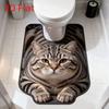 2D Flat Printing Tiger Cat Toilet Base Pad Diatomaceous Bathroom Floor Mat Bath Mat  Restroom