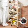 Bookshelf Storage Trolley Simple Kitchen Multi-Layer Movable Utility Cart Open Style  Snack Organizer Shelf Bedroom Toy Shelves