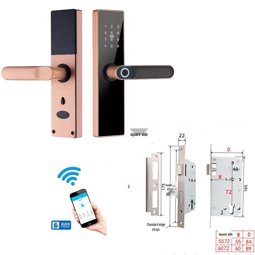 Многоязычный умный дверной замок с отпечатком пальца и дизайном граффити