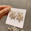 New Arrival Sweet Crystal Holiday Flower Stud Earrings for Women Fashion Elegant Oorbellen Bijoux Party Gifts