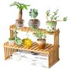 A27 Bamboo Plant Stand 2 Tier Desktop Succulent Holder Shelf for Office/Living Room
