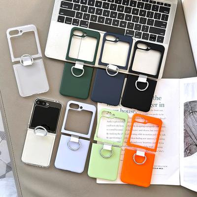 Подходит для Galaxy Samsung Z FLIP7 5 4 3 Чехол для складного телефона Матовый Прозрачный Глянцевый Кольцо Z Flip6