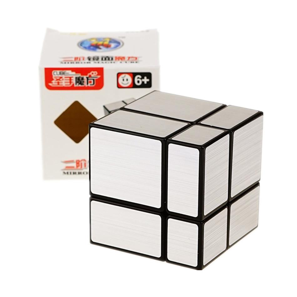 Shengshou 2x2x2 Магический зеркальный кубик 5,7 см Скоростной магический кубик-головоломка 2x2 Cubo Magico Наклейки Обучающие кубики Для детей