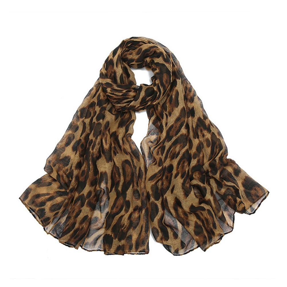 Classic Leopard Print Scarf Soft Thin Women's Wrap Shawls Elegant Y2k Silk Scarf Female