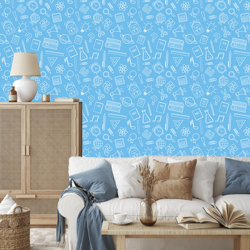 Wallpaper School Supplies Azure Background, Azure Center 50x1000