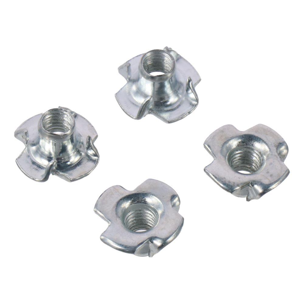 50 шт. Оцинкованная Т-образная гайка M5x8 мм из углеродистой стали, 4-зубчатая Т-образная гайка для деревянной мебели