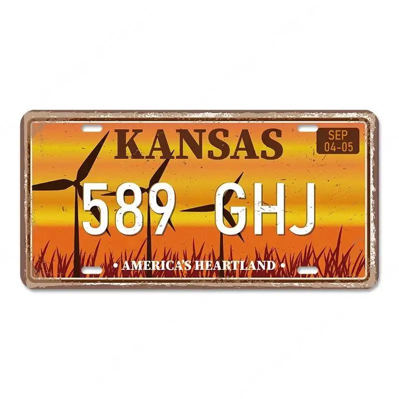 Винтажный постер американских штатов, металлические жестяные таблички, Флорида, Калифорния, Техас, Гавайи, номерной знак, клубный бар, декор для стен гаража