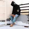 Новая мужская одежда мужская повседневная мода принтованный пуловер с капюшоном толстовка куртка принтованная версия