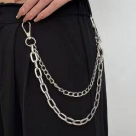 Cross-Border Double-Layer Punk Hip-Hop Waist Chain for Men