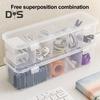 Transparent Data Cable Storage Box with Lid 5 Compartments Large Capacity Multi-purpose Charging Cord Jewelry Trinkets Organizer Case Container