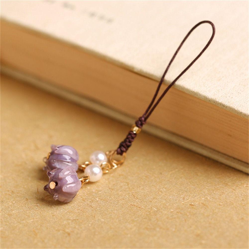 Jewelry Accessories Phone Strap Anti-lost Lanyard Mobile Phone Keychain Orchid Flower Phone Chains
