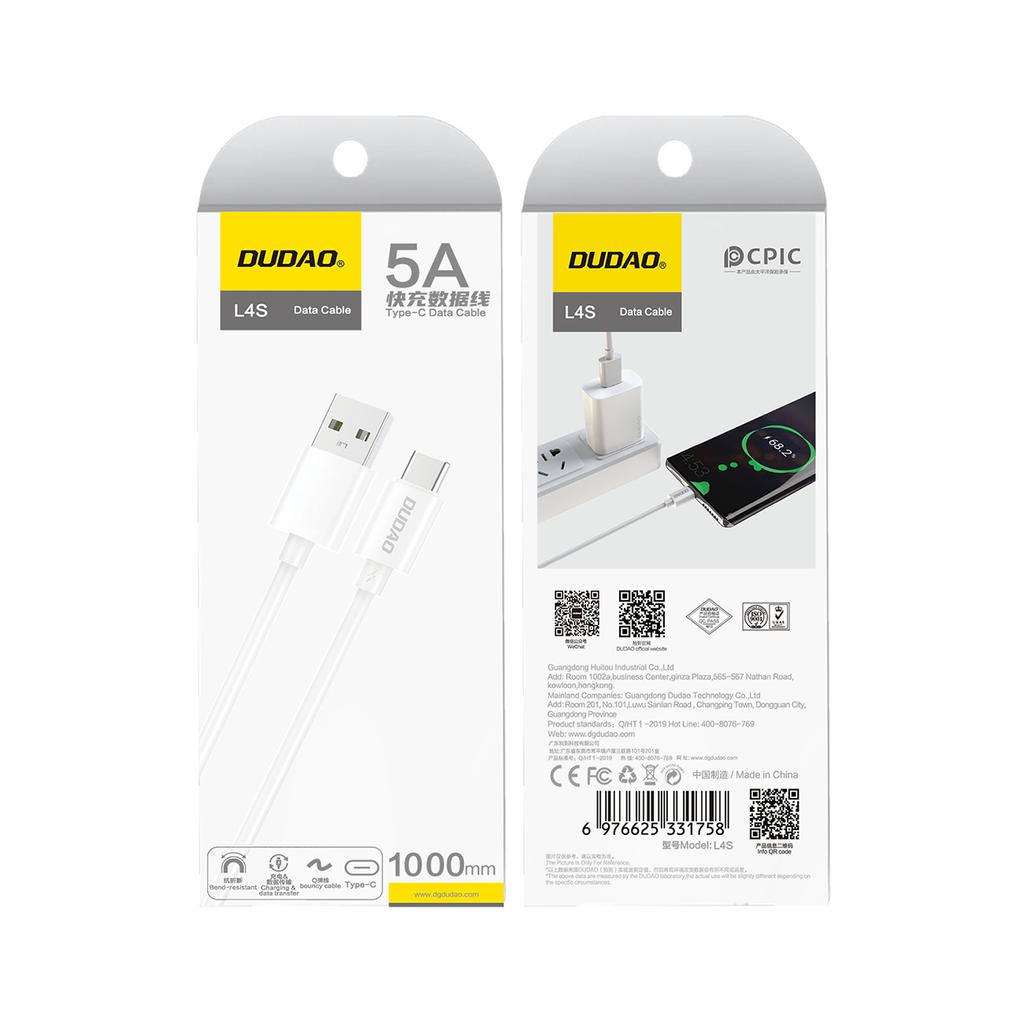 L4ST USBA USBC 2A Charging Cable 1m White