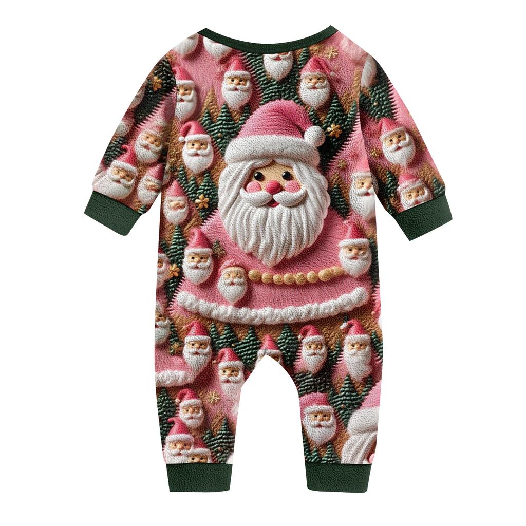 Matching Family Christmas Print Flannel Homewear Set Long-Sleeve Top And Pants