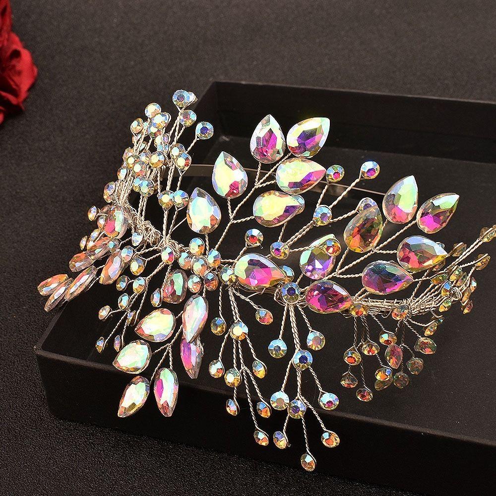 Rhinestone Wedding Hair Accessories Leaf Design Bridal Headband Bridal Headpiece For Women