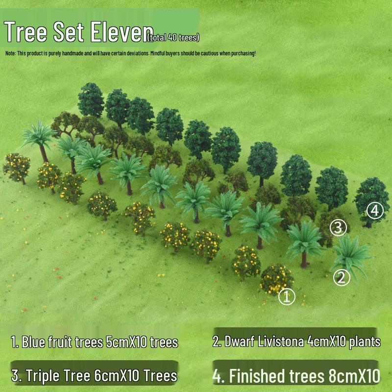 DIY Handmade Architectural Sand Table Model: Garden Scene with Micro Landscape Miniature Trees