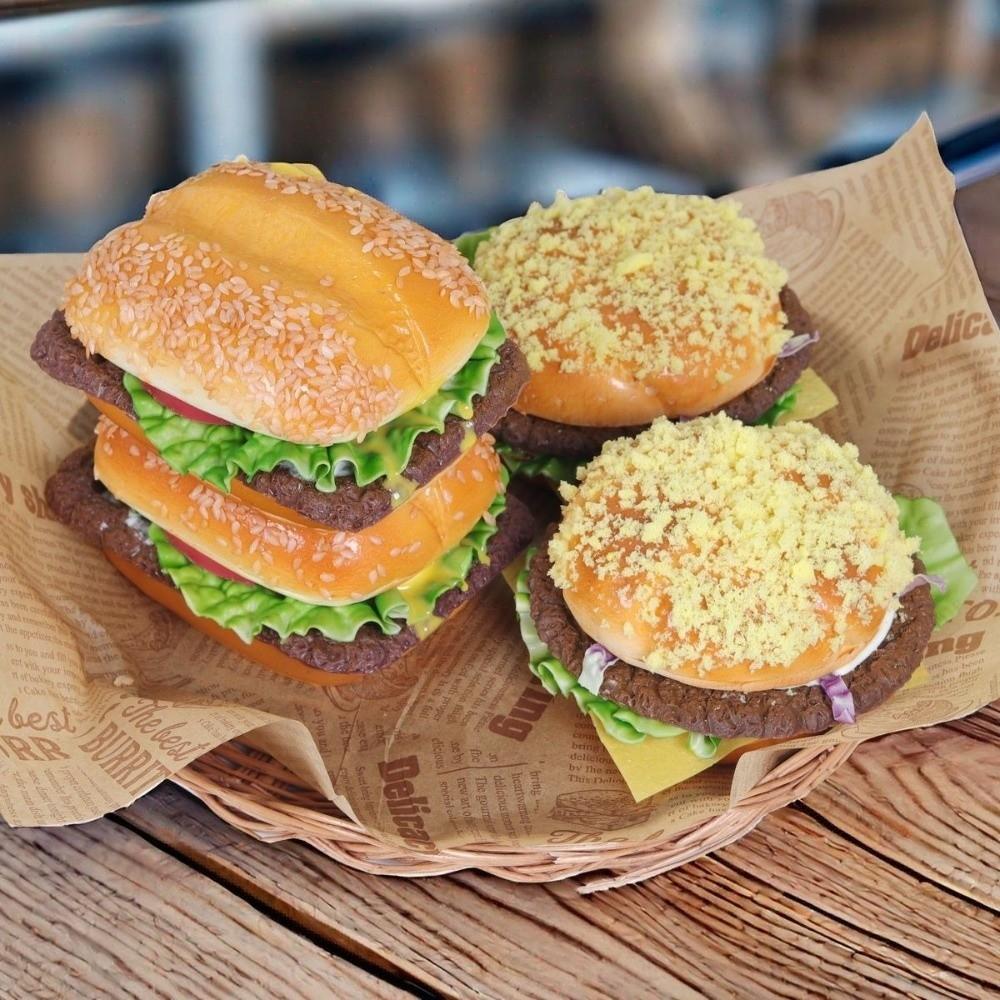 Realistic Beef Burger Model Simulation Fake Bread Fake Hamburger Photography Prop