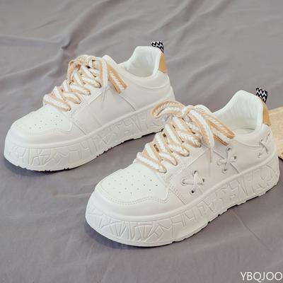 Весна Осень Новые Белые Кроссовки для Женщин Дышащие Универсальные Спортивные Мягкая Подошва Простые Удобные Толстая Подошва Женская Обувь