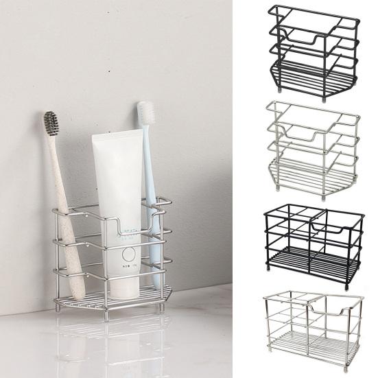 Держатель для зубных щеток Настольный Настенный Подставка для зубной пасты Нескользящий Многофункциональный Нержавеющий