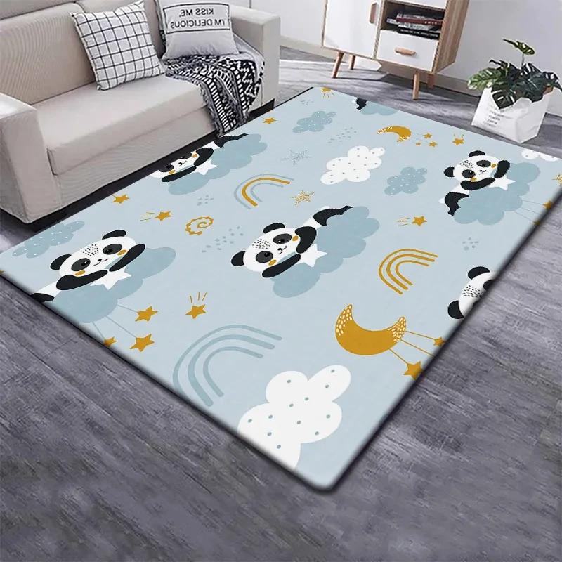 Cute Panda Carpet for Bedroom Bathroom Living Room Decor Baby's Crawling Mat Soft Cartoon Animal Area Rug Non-slip Play Mats