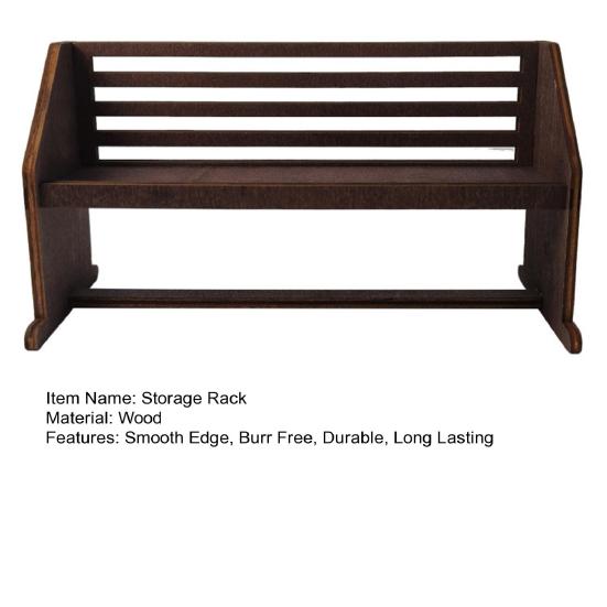 Wooden Display Rack Storage Shelf Strong Load-bearing Smooth Edge Rustic Countertop Storage Rack Multi-Purpose Organizer