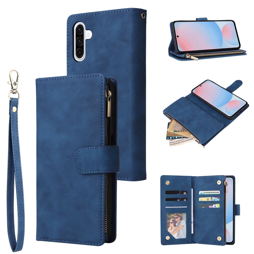 For Samsung Galaxy A56 5G Case Zipper Wallet Multiple Card Slots Leather Phone Cover