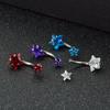 1PC Fashion Personality Pentagram Zircon Stainless Steel Navel Nail Women Body Piercing Jewelry
