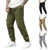 Мужские комбинезоны, повседневные брюки с несколькими карманами и завязками, походные брюки, хлопковые саржевые брюки