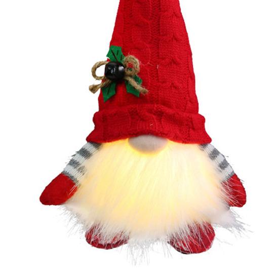 Рождественский гном, кукольное украшение, светящаяся плюшевая фигурка гнома, безликий гном с огнями, украшение для каминной полки праздничного стола