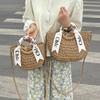 Summer New Fashion Beach Vegetable Basket Straw Woven Bag Portable Shoulder Oblique Span Women's Bag