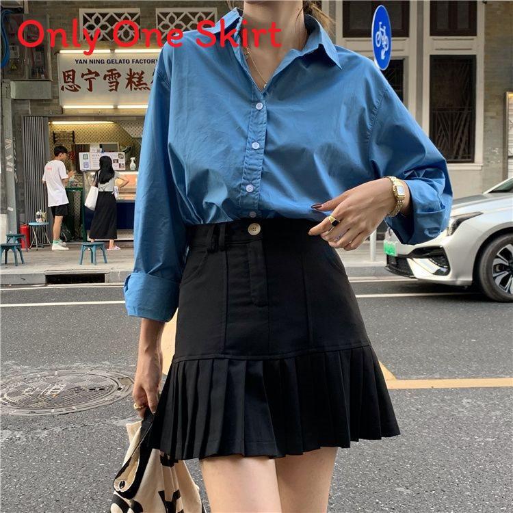 Cotton Blend Pleated Skirt For Women Spring High Waist Slim Fit With Embroidered Design For Casual Wear