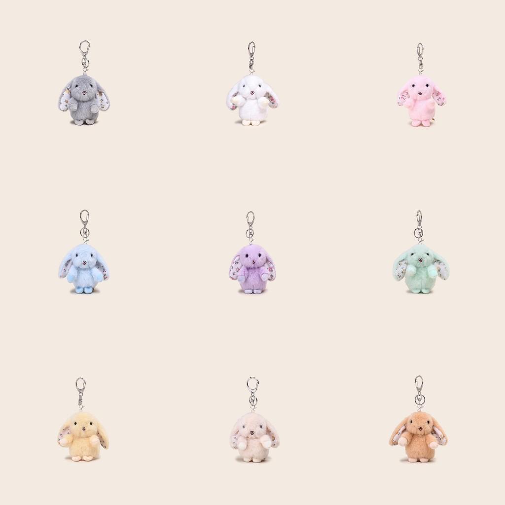 Euro Garden Floral Plush Bunny Keychain With Ears For Bag Decoration Gift