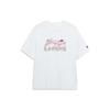 Li Ning Cartoon Logo Print Round Neck Short Sleeve T-Shirt Women Tops White AHST564-1