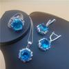 Jewellery Set Diamond Round European and American Style Tanzanite Crystal Jewellery