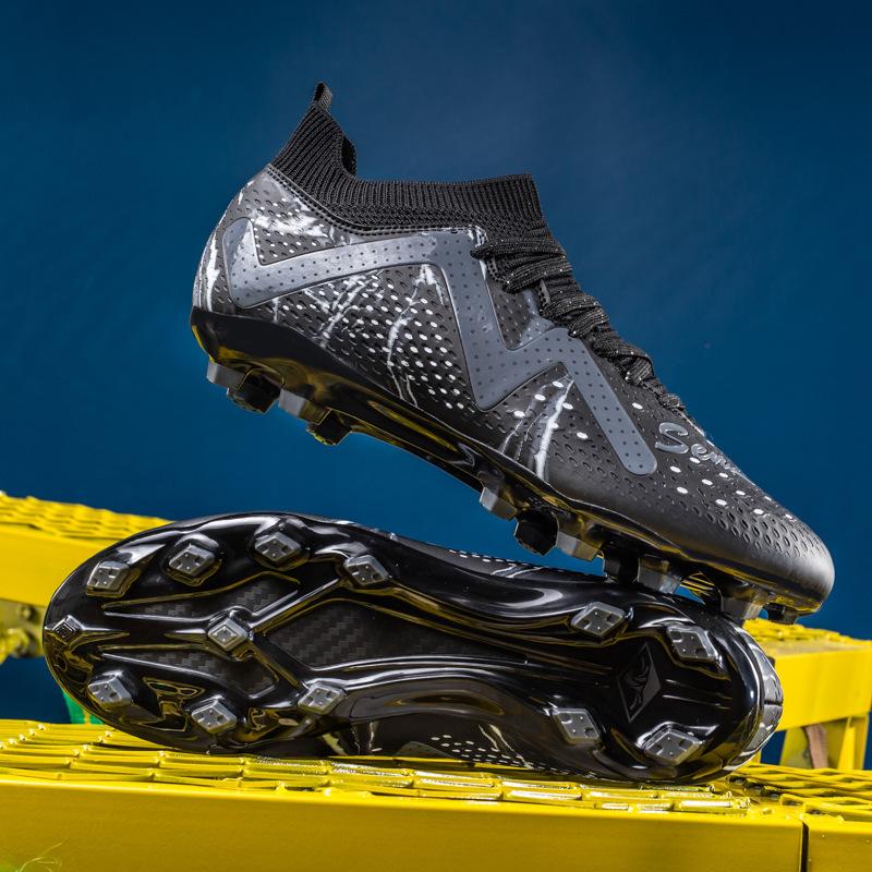 Xiyin football shoes men's high-top spikes artificial grass teen students sports shoes women