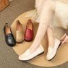 Spring and Autumn New Shallow Mouth Mother Shoes Sheepskin Soft Sole Flat Bottom Non-slip Women's Shoes Beef Tendon Sole Non-slip Medium Single Shoes