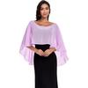 Chiffon Bridal Shawl With Asymmetrical Hem For Elegant Wedding Guest Attire
