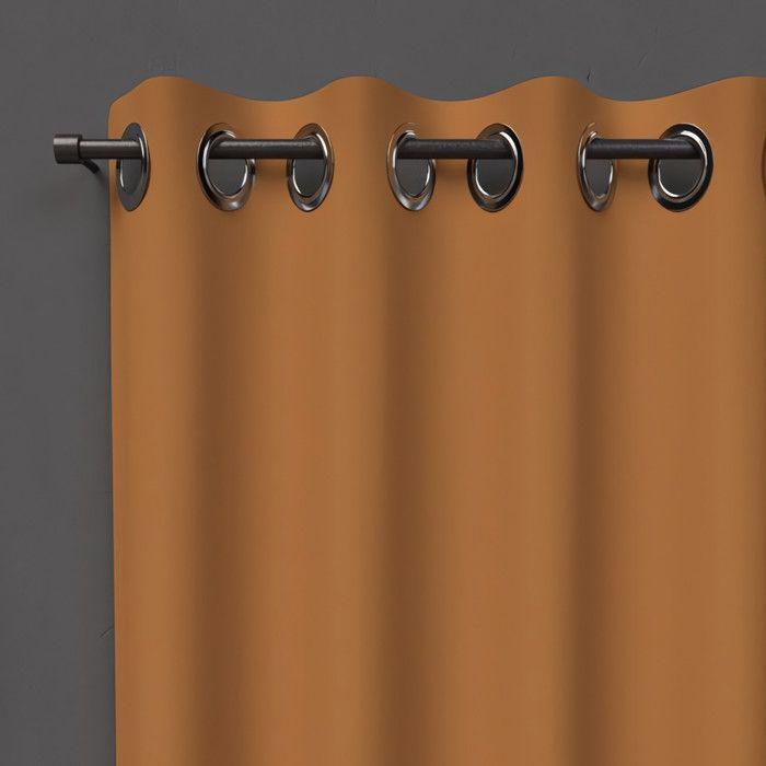 Eyelet Curtain 135X250 Cm BLACKOUT Ochre, by Soleil D'ocre