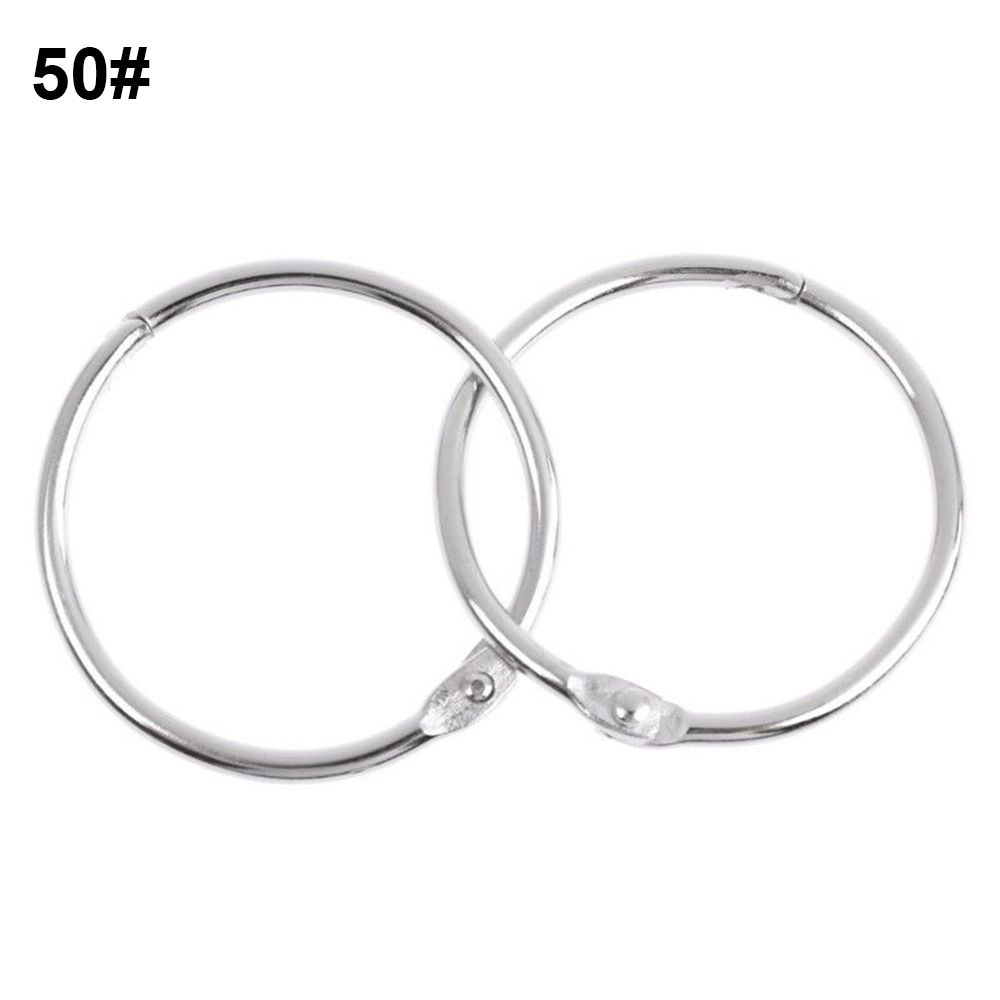 10pcs/lot Plated Album Metal Scrapbook Clips Loose Leaf Binder Keychain Circle Hinged Rings