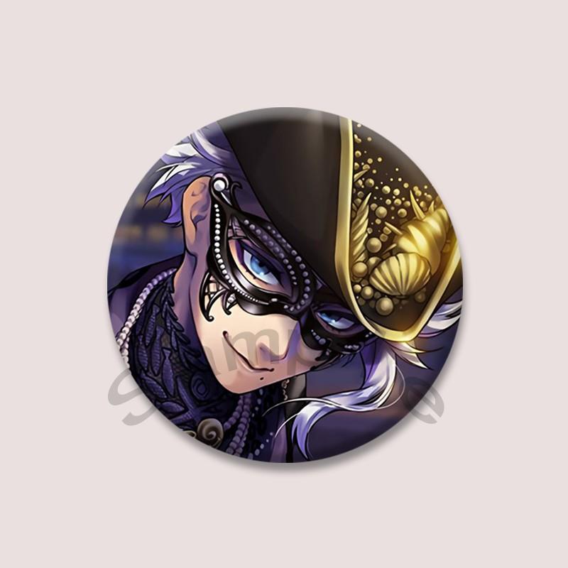 Anime Game Twisted Wonderland Soft Button Pins Tinplate Round Brooch Cartoon Badge Backpack Jacket Accessories Gifts for Friends