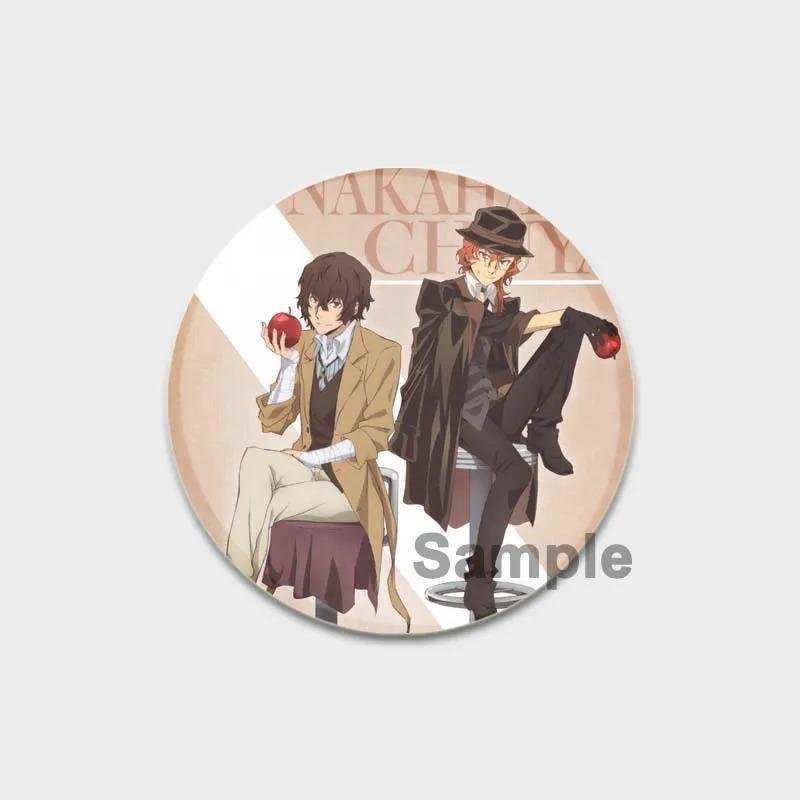 32/44/58MM Аниме значки на лацкан, милые мультяшные броши, значок для сумки шляпы, ювелирные подарки, Накадзима Дазай Осаму Накахара Чуя