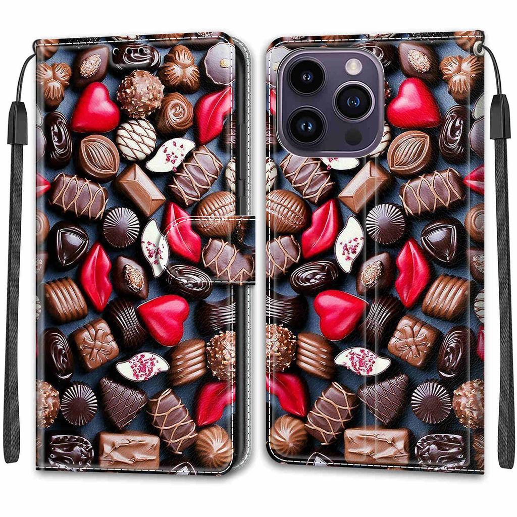 Роскошный окрашенный кожаный чехол-кошелек в стиле книги, защитный чехол для iPhone 16 15 14 13 12 Pro Max 15Pro 16Pro iPhone11