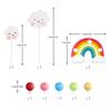 8Pcs Rainbow Cake Decoration Set Rainbow Clouds Balloon Topper for Birthday Wedding Todder Shower Party Decoration Supplie