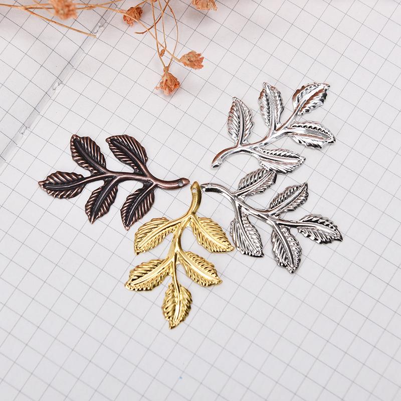 30Pcs/Set Leaf Filigree Wraps Connectors Metal Charm Diy Findings Jewelry Making
