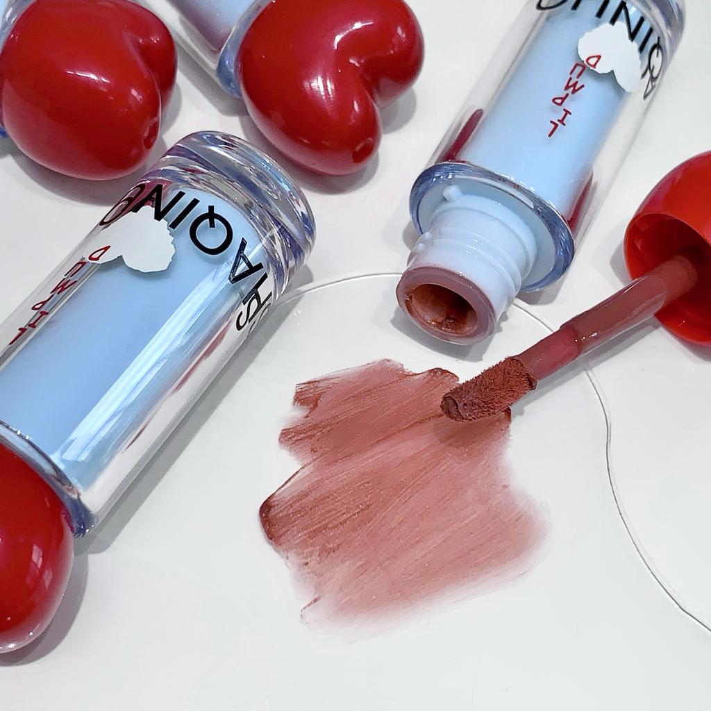 SHAQINUO Velvet Matte Lip Mud Soft Mist Mousse Lip Glaze Apple Long-lasting Non-sticky Makeup Cosmetics Lipstick