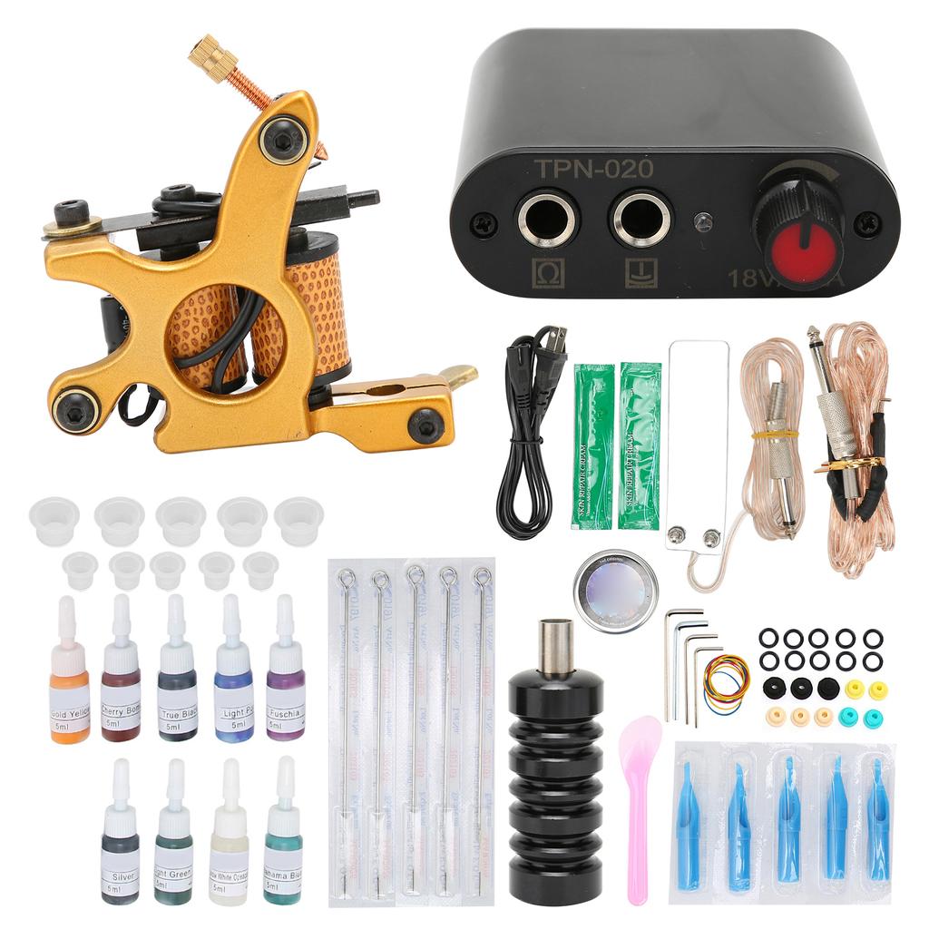 Complete Tattoo Kit Portable Power Supply Disposable Tattoo Needle Ink Pigment Tattoo Accessories