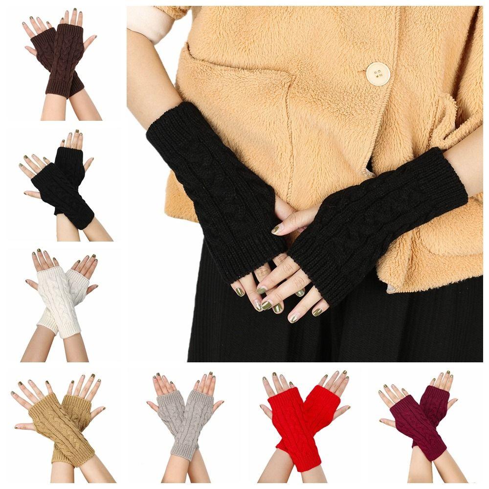 Twists Gloves Knitted Gloves Half Finger Gloves Fashion Wool Gloves Outdoor
