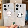 Cat Cartoon Patterned Soft Silicone Clear Case For Xiaomi Redmi Note 13 Pro Poco C65 Samsung A55 A35 M35 S24 iPhone Camera Protective Shockproof Cover