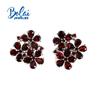 Flower Design Clasp Earring Natural Red Garnet Mozambique Gemstones 925 Sterling Silver Fine Jewelry for Women Wife Gift